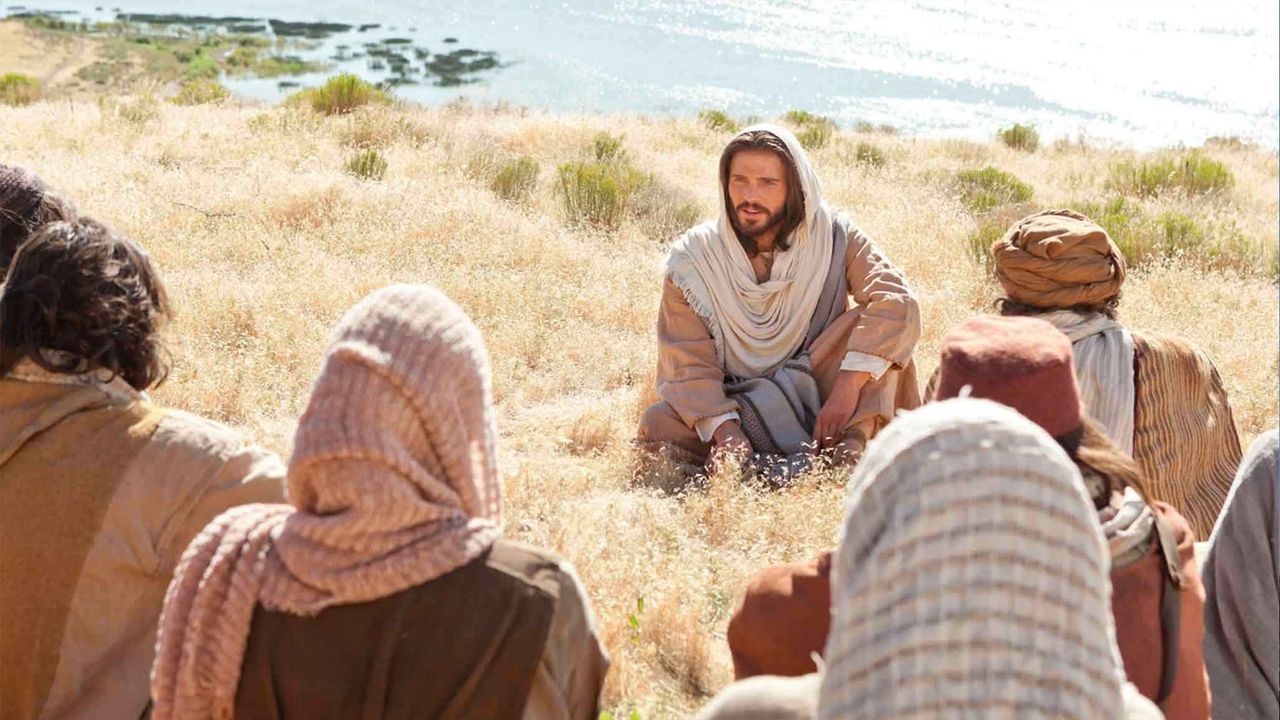 Jezus Chrystus naucza Swych uczniów podczas Kazania na górze